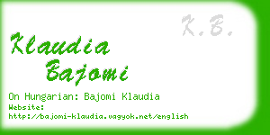 klaudia bajomi business card
